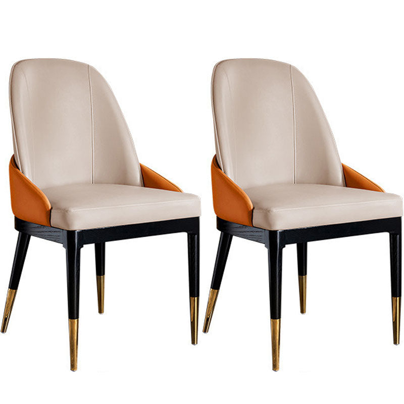 Nordic Dining Room Dining Chairs Armless Faux Leather Kitchen Chairs