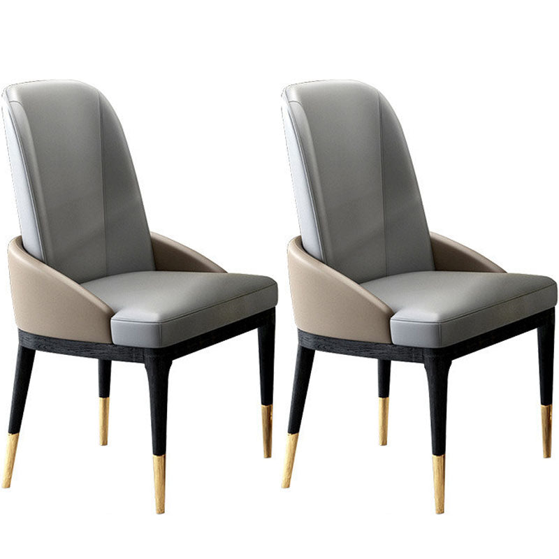 Nordic Dining Room Dining Chairs Armless Faux Leather Kitchen Chairs