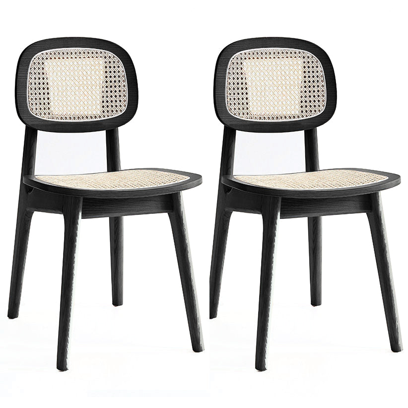 Armless Dining Chairs Modern Rubber Wood Side Chairs for Kitchen
