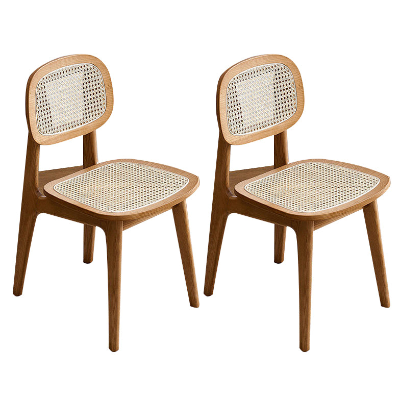 Armless Dining Chairs Modern Rubber Wood Side Chairs for Kitchen