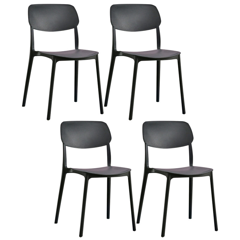 Contemporary Plastic Side Chair Indoor-Outdoor Open Back Chair