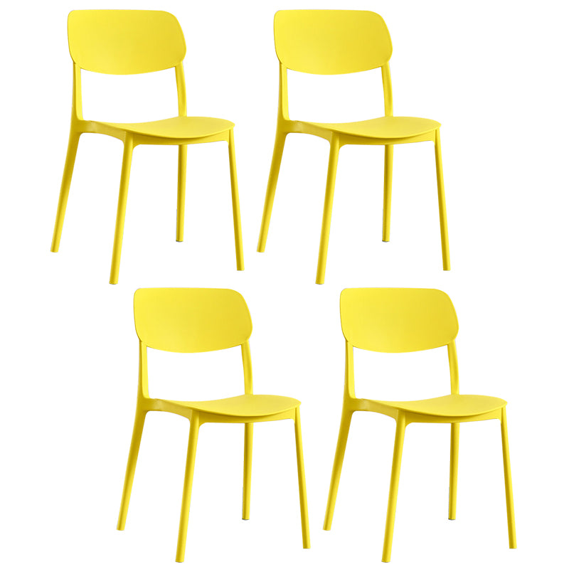 Contemporary Plastic Side Chair Indoor-Outdoor Open Back Chair