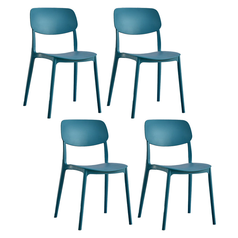 Contemporary Plastic Side Chair Indoor-Outdoor Open Back Chair