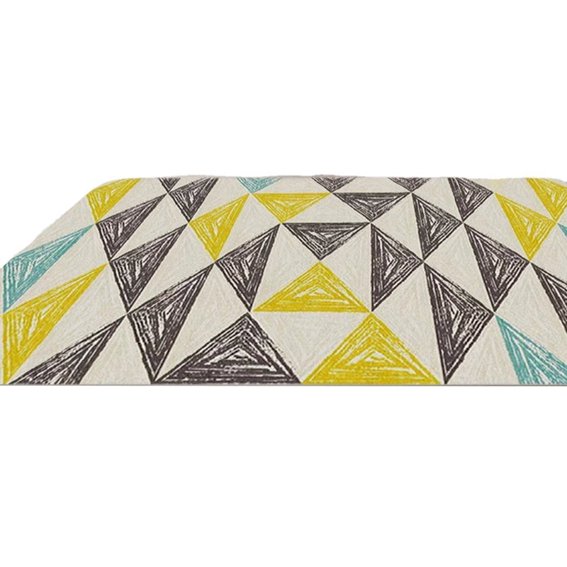 Black Modern Rug Polyester Geometry Print Rug Washable Rug for Home Decor
