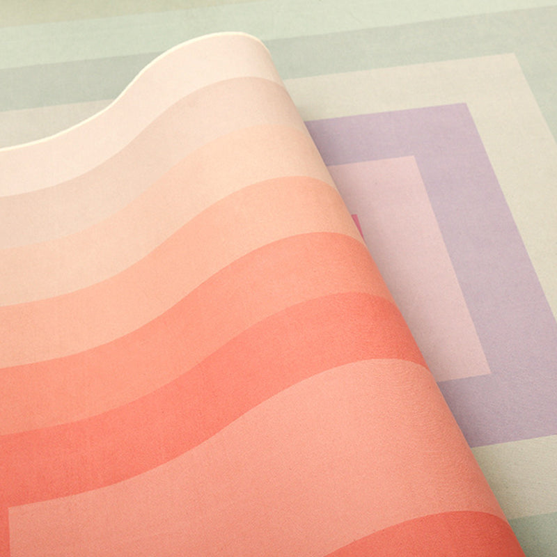 Orange Modern Rug Polyester Striped Rug Washable Rug for Home Decor