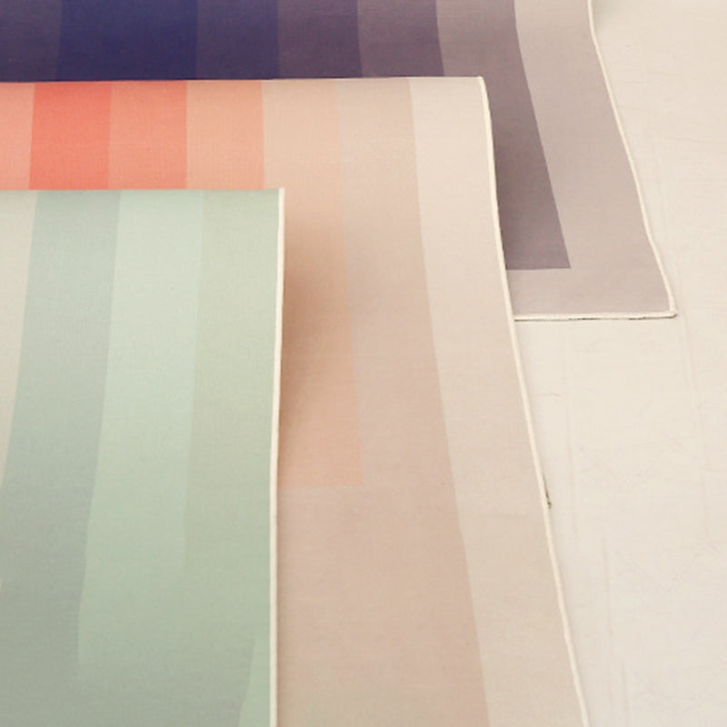 Orange Modern Rug Polyester Striped Rug Washable Rug for Home Decor