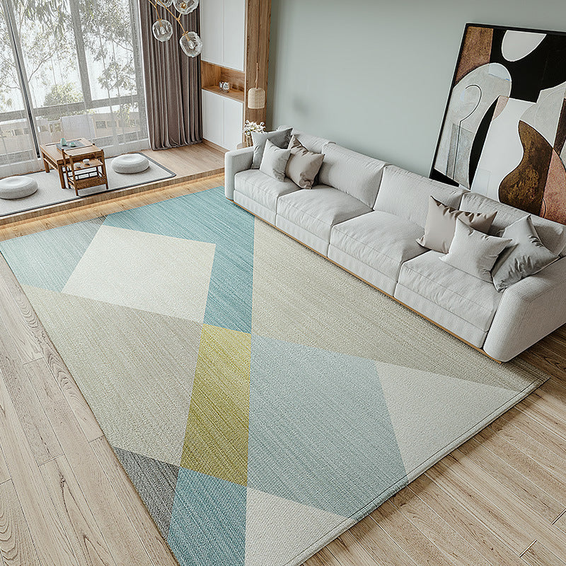 Pink Nordic Rug Polyester Color Piece Rug Non-Slip Backing Rug for Living Room