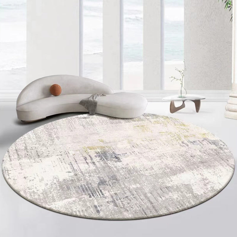 Gray Modern Rug Polyester Graphic Indoor Rug Non-Slip Backing Rug for Home Decor
