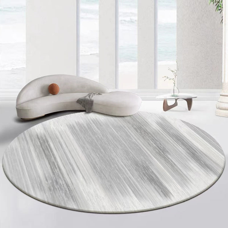 Gray Modern Rug Polyester Graphic Indoor Rug Non-Slip Backing Rug for Home Decor