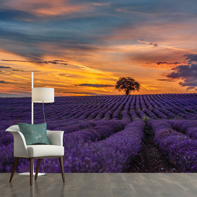Modern Style Photography Wall Mural Wallpaper Flower Field Bedroom Wall Mural