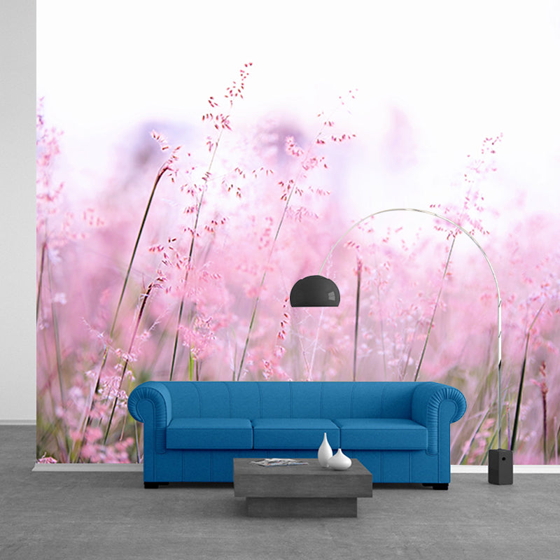 Flower Field Stain Resistant Mural Washable Wallpaper Sitting Room Wall Mural