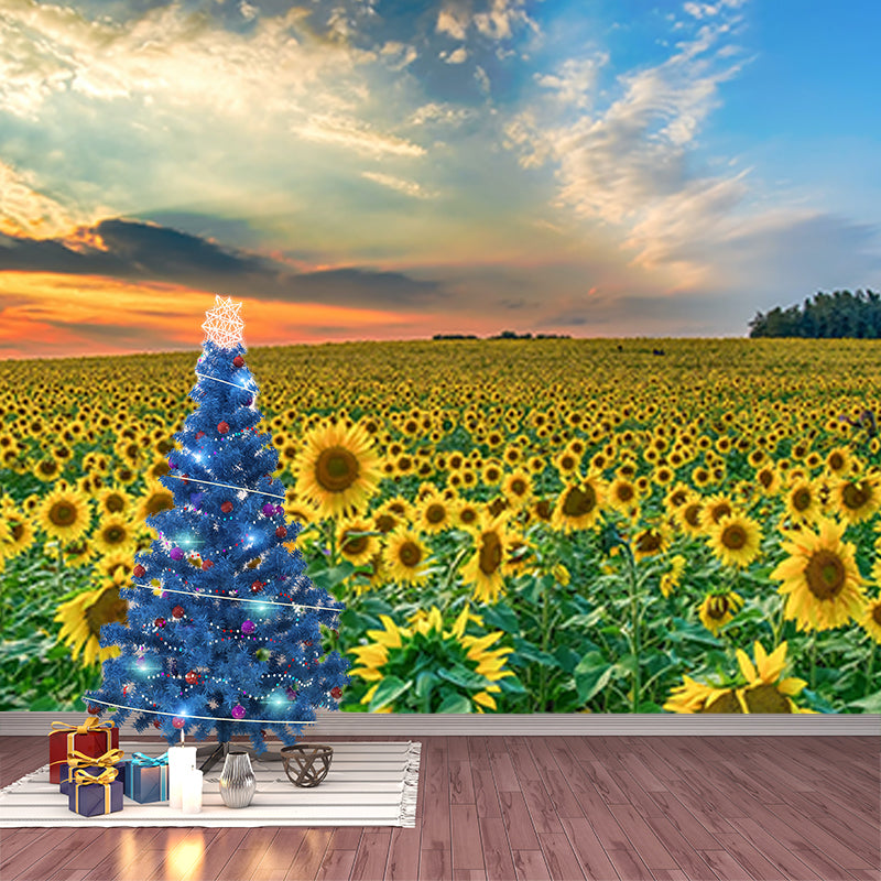 Photography Flower Field Mural Mildew Resistant Wallpaper Sleeping Room Wall Mural