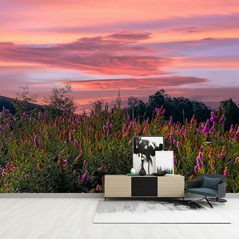 Beautiful Photography Mural Wallpaper Flower Field Decorative Indoor Wall Mural