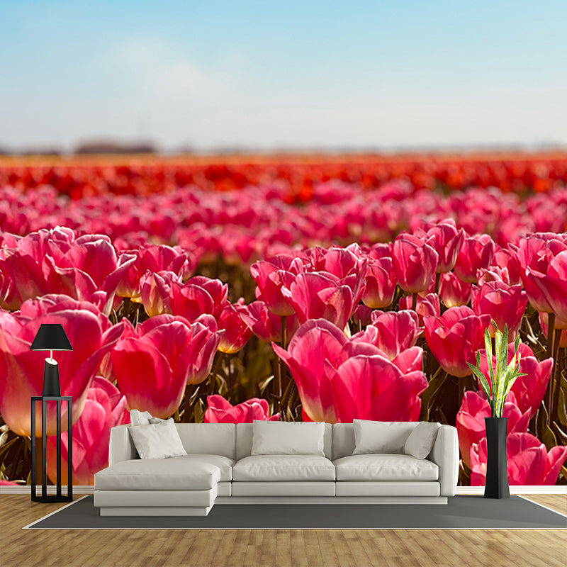 Photography Stain Resistant Mural Wallpaper Flower Field Living Room Wall Mural