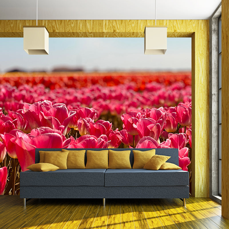 Photography Stain Resistant Mural Wallpaper Flower Field Living Room Wall Mural