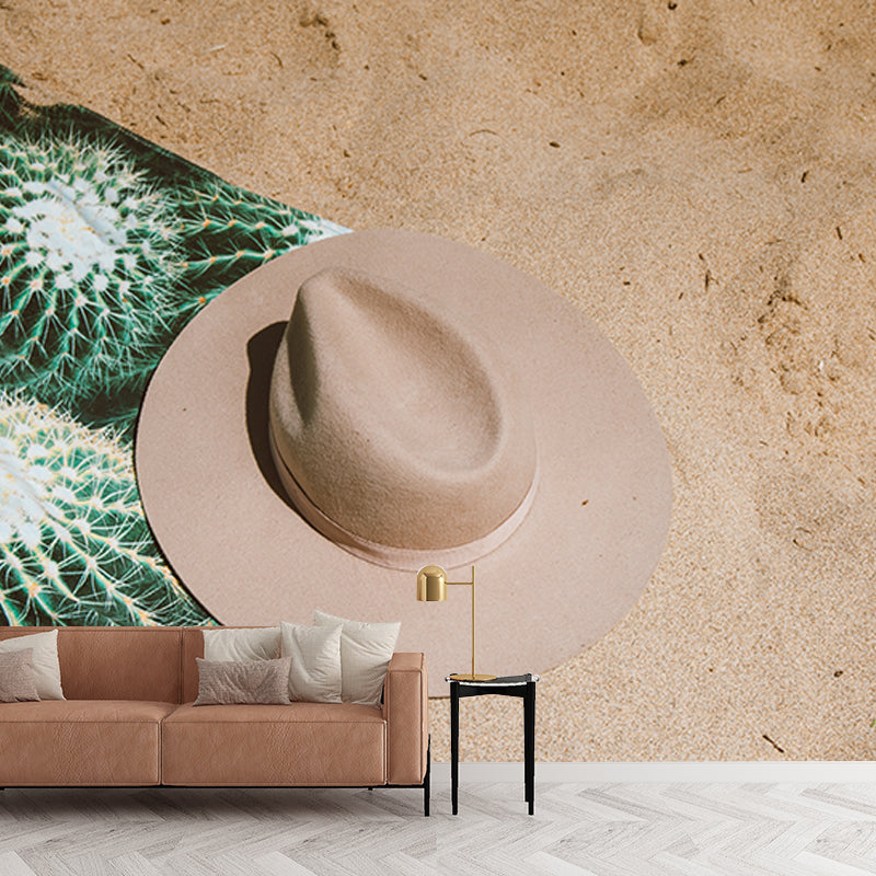 Environment Friendly Resistant Mural Wallpaper Recreational Beach Living Room Wall Mural