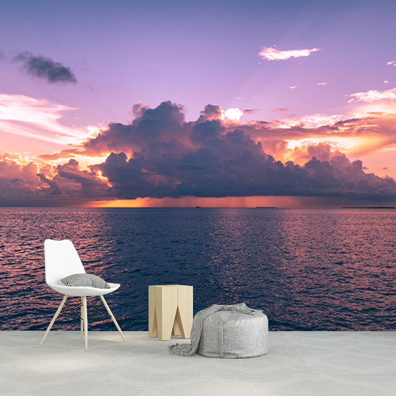 Environment Friendly Beautiful Sea Wallpaper Mildew Resistant Indoor Wall Mural