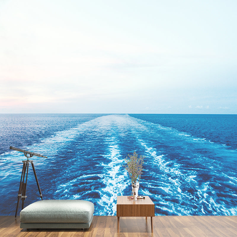Environment Friendly Beautiful Sea Wallpaper Mildew Resistant Indoor Wall Mural