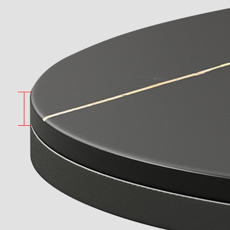 Modern Style Round Black and White Slate Top Nesting Coffee Table