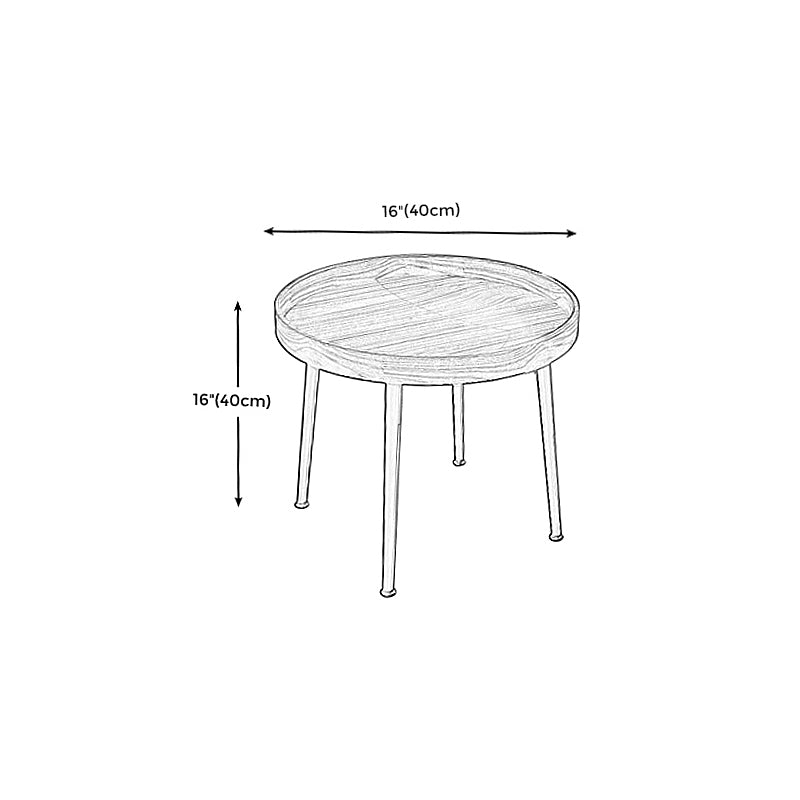 Round Brown/Black Wood Coffee Table 3 Legs Base 2 Nestling Cocktail Table