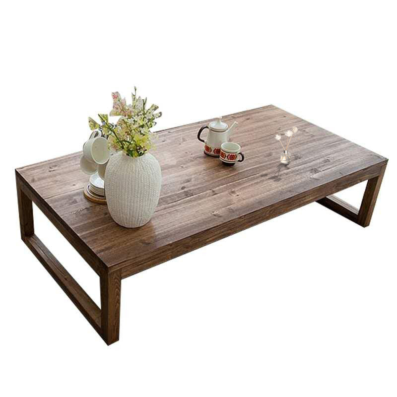 Sled Single Coffee Table Solid Wood Modern  Rectangular Cocktail Table