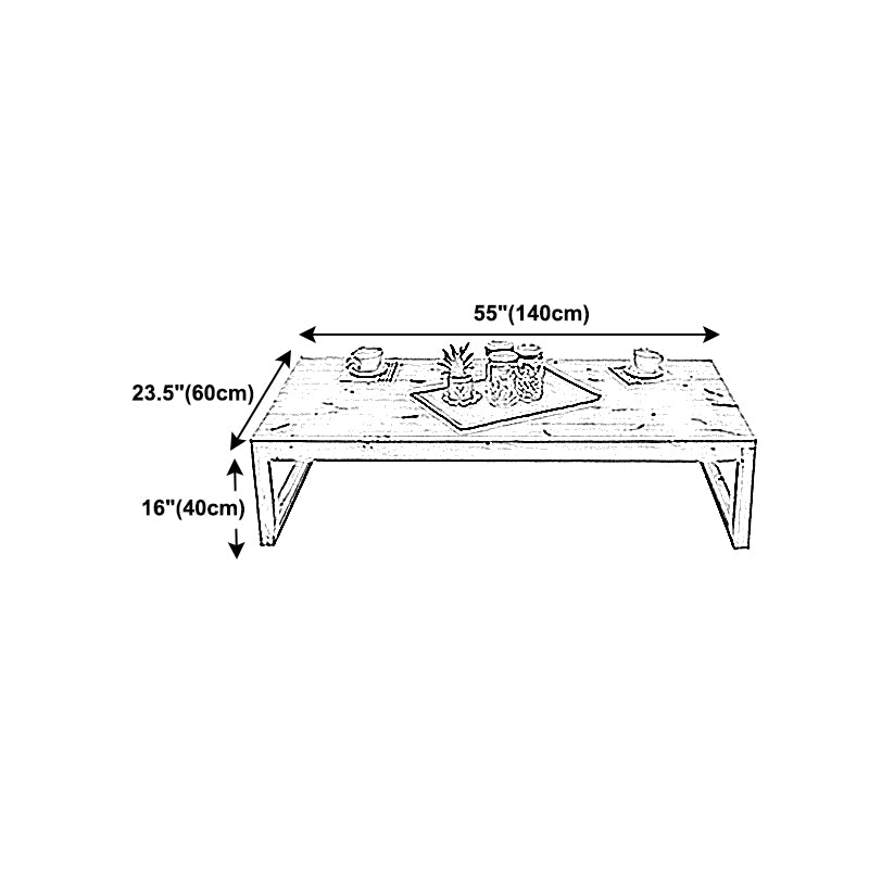 Sled Single Coffee Table Solid Wood Modern  Rectangular Cocktail Table