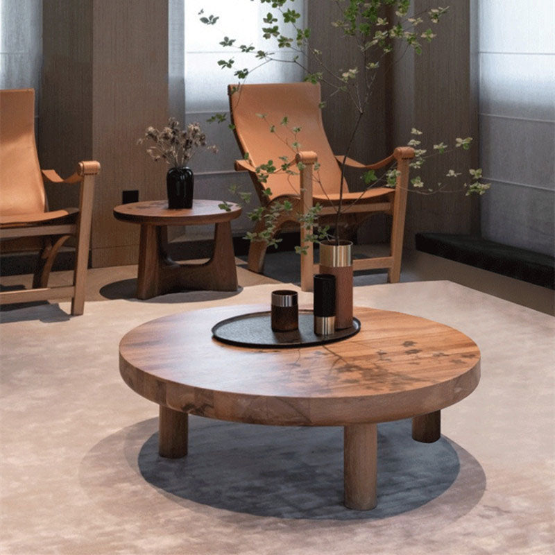 Traditional Wood Cocktail Table 3 Legs Coffee Table  for Dining Room