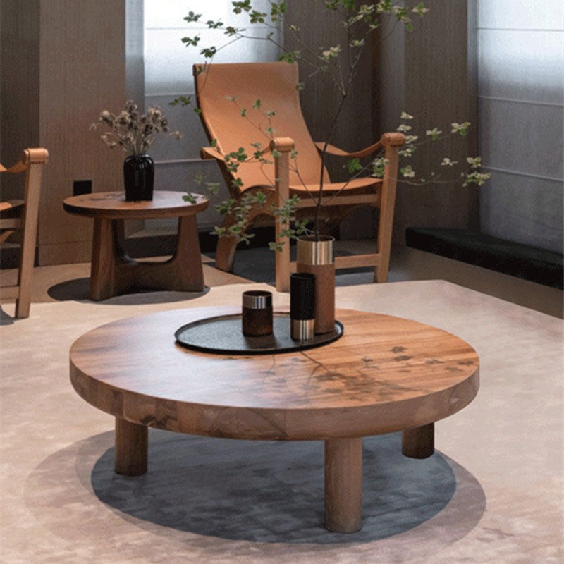 Traditional Wood Cocktail Table 3 Legs Coffee Table  for Dining Room