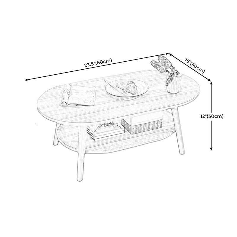 Rectangular Coffee Table with Modern Style Wood in White/wood Color