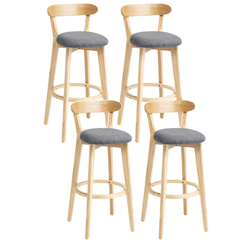 Scandinavian Rubberwood Home Stool Matte Finish Upholstered Bar Stools