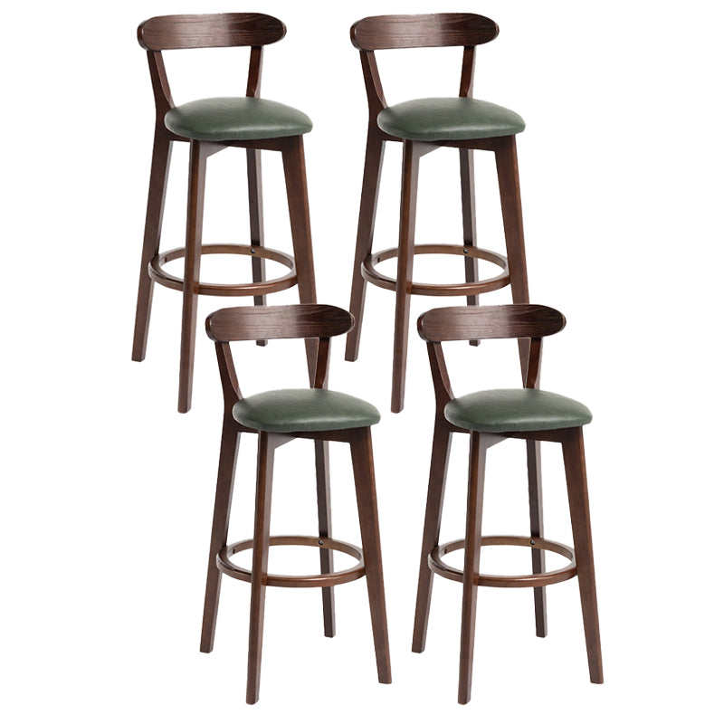 Scandinavian Rubberwood Home Stool Matte Finish Upholstered Bar Stools