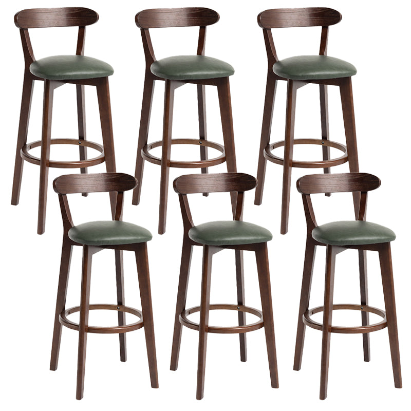 Scandinavian Rubberwood Home Stool Matte Finish Upholstered Bar Stools