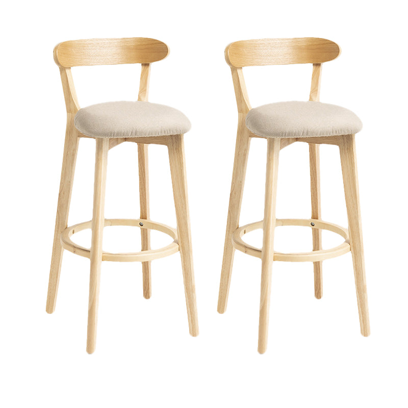Scandinavian Rubberwood Home Stool Matte Finish Upholstered Bar Stools