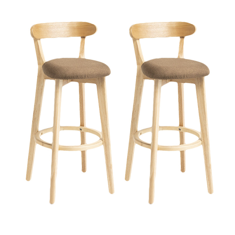 Scandinavian Rubberwood Home Stool Matte Finish Upholstered Bar Stools