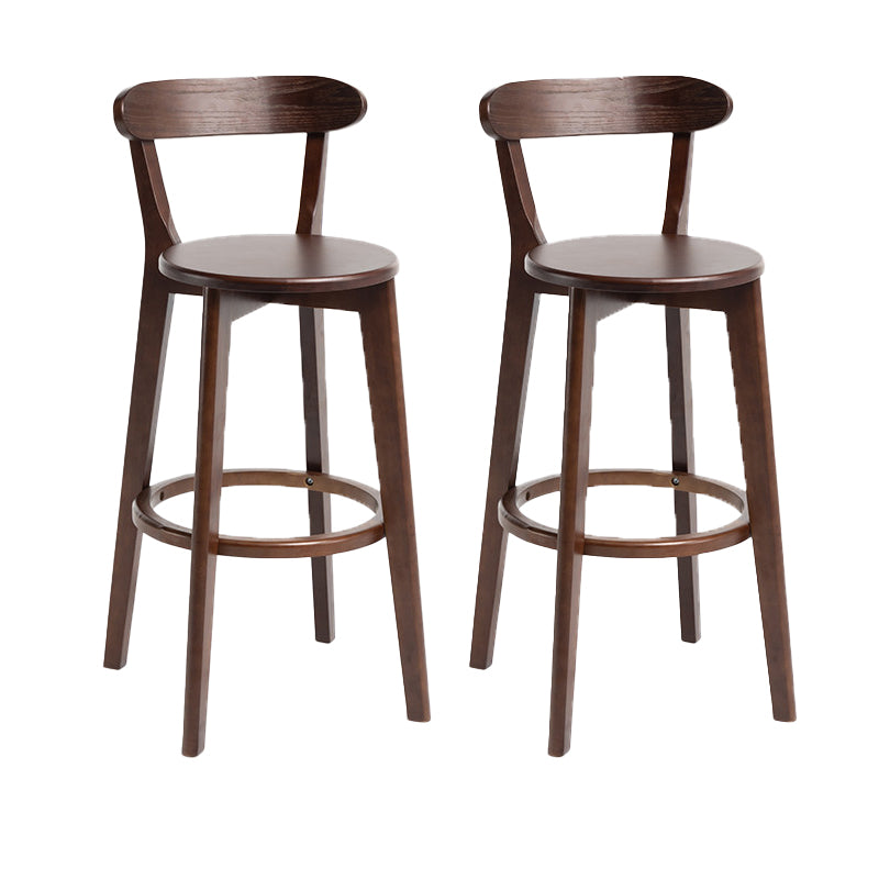 Scandinavian Rubberwood Home Stool Matte Finish Upholstered Bar Stools