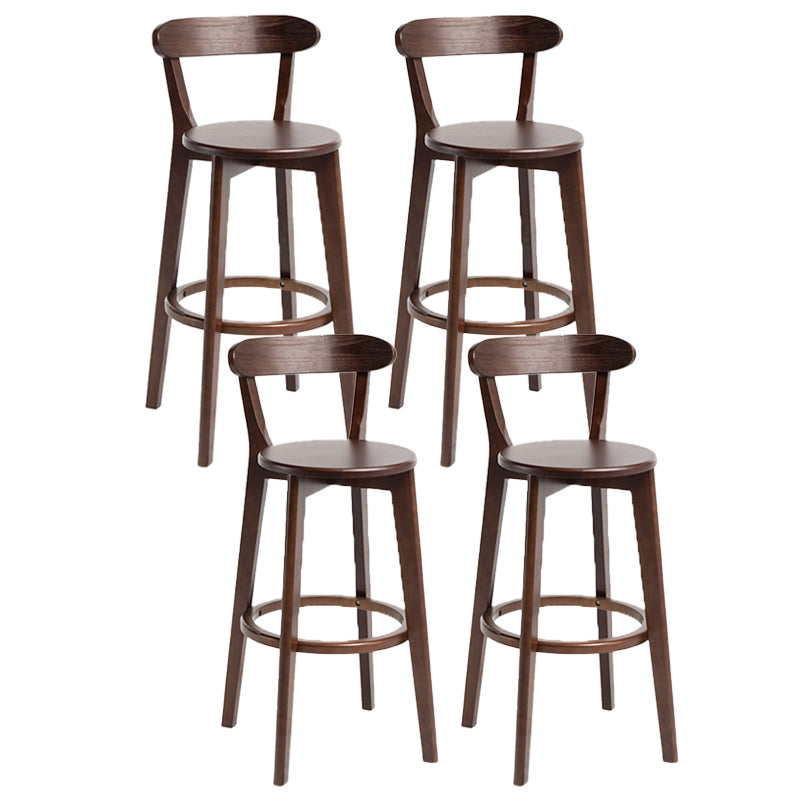 Scandinavian Rubberwood Home Stool Matte Finish Upholstered Bar Stools