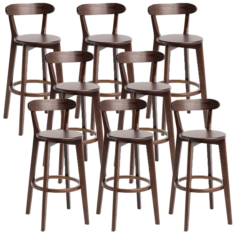 Scandinavian Rubberwood Home Stool Matte Finish Upholstered Bar Stools