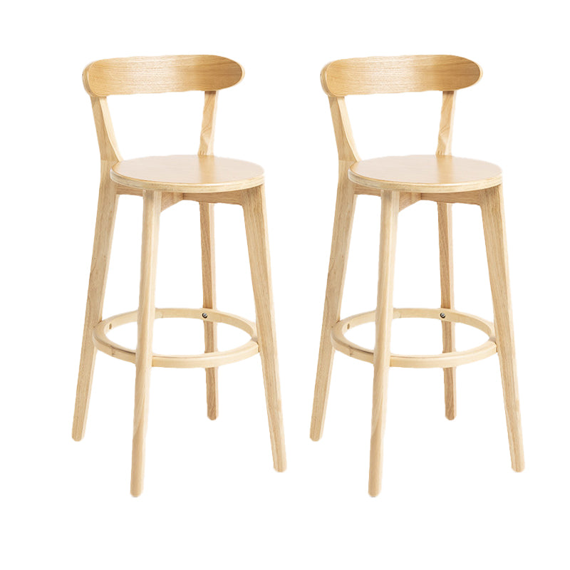 Scandinavian Rubberwood Home Stool Matte Finish Upholstered Bar Stools