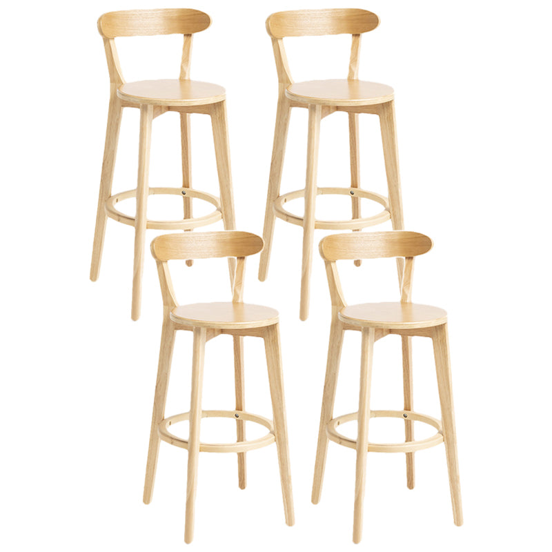 Scandinavian Rubberwood Home Stool Matte Finish Upholstered Bar Stools
