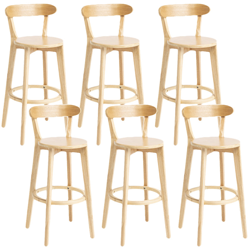 Scandinavian Rubberwood Home Stool Matte Finish Upholstered Bar Stools