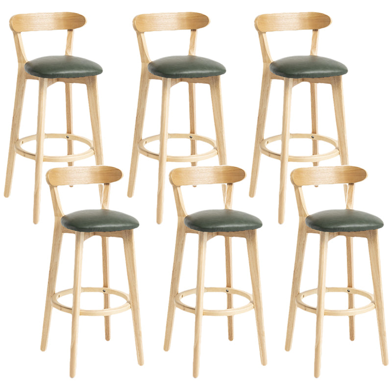 Scandinavian Rubberwood Home Stool Matte Finish Upholstered Bar Stools