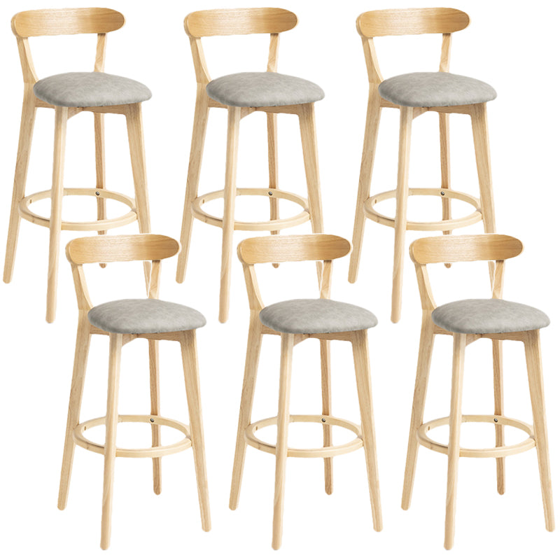 Scandinavian Rubberwood Home Stool Matte Finish Upholstered Bar Stools