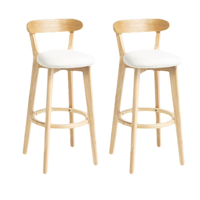 Scandinavian Rubberwood Home Stool Matte Finish Upholstered Bar Stools