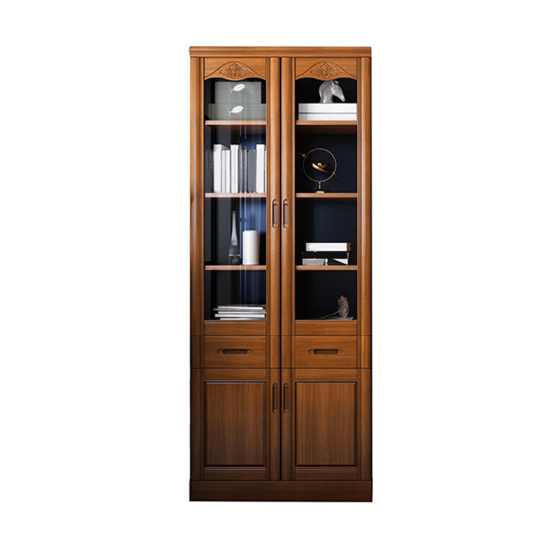 78.74"H Bookcase Contemporary Style Bookshelf with Doors for Home Office