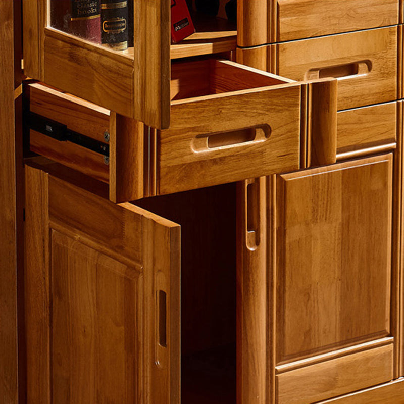 78.74"H Bookcase Contemporary Style Bookshelf with Doors for Home Office