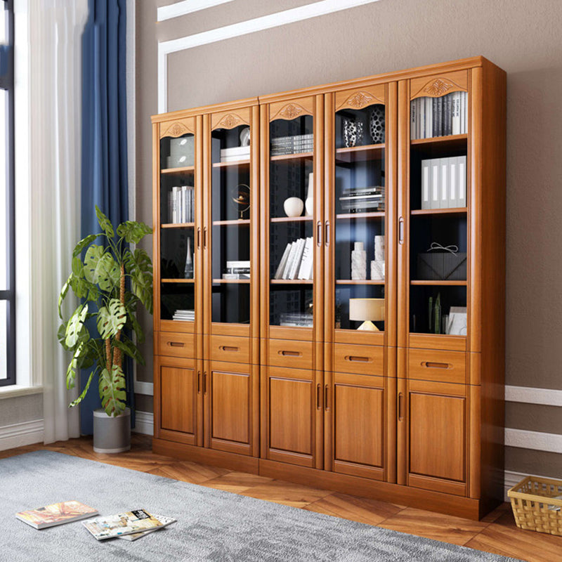 78.74"H Bookcase Contemporary Style Bookshelf with Doors for Home Office