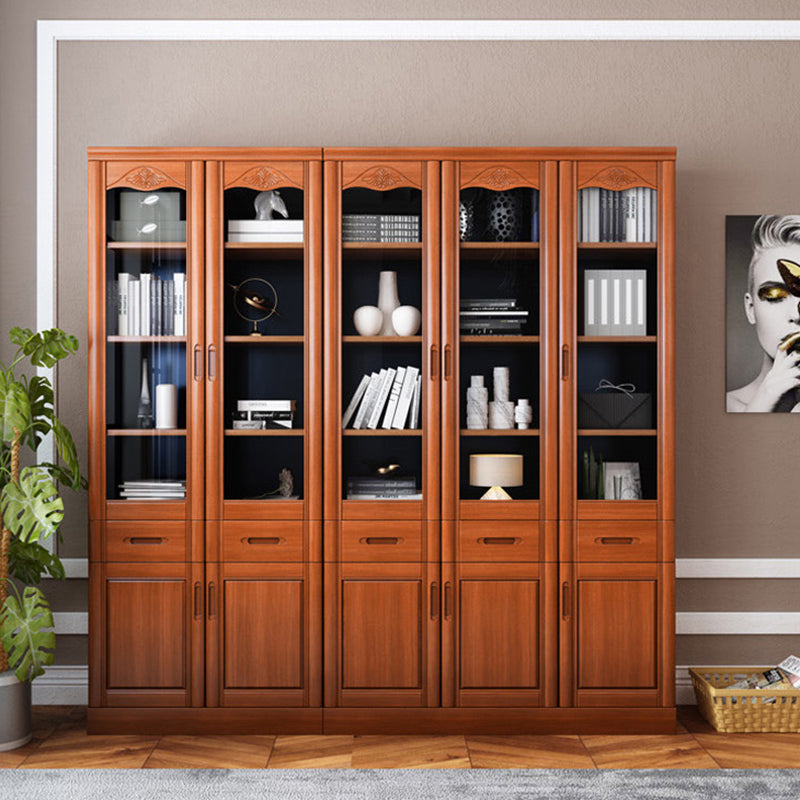 78.74"H Bookcase Contemporary Style Bookshelf with Doors for Home Office