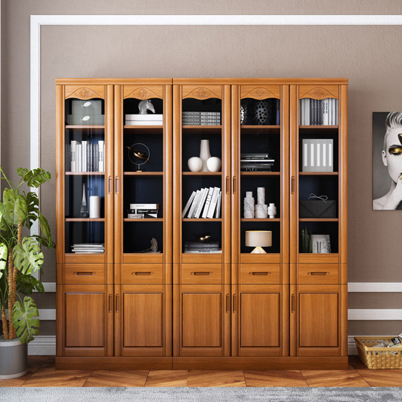 78.74"H Bookcase Contemporary Style Bookshelf with Doors for Home Office