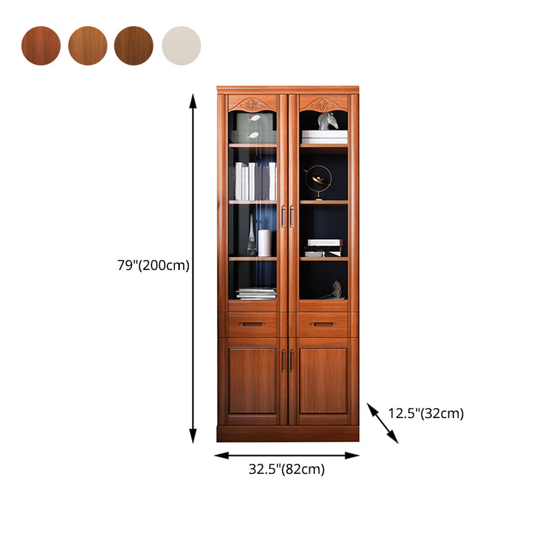 78.74"H Bookcase Contemporary Style Bookshelf with Doors for Home Office