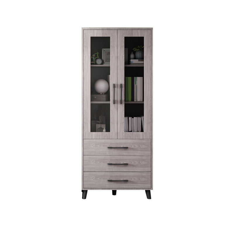 Modern Style Standard Bookcase Closed Back Bookshelf with Drawer Storage